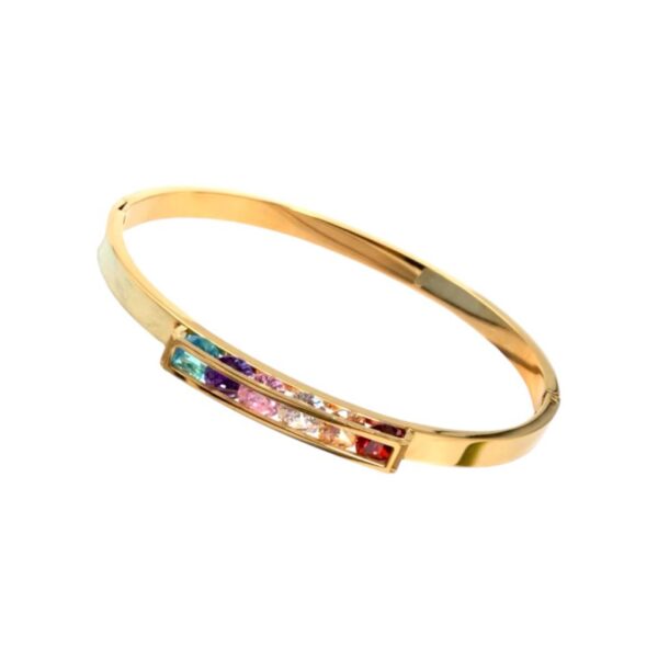 RAINBOW CUBIC ZIRCONIA BANGLE BRACELET