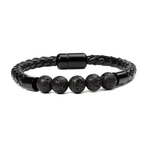 FASHION BLACK LEATHER BRACELET